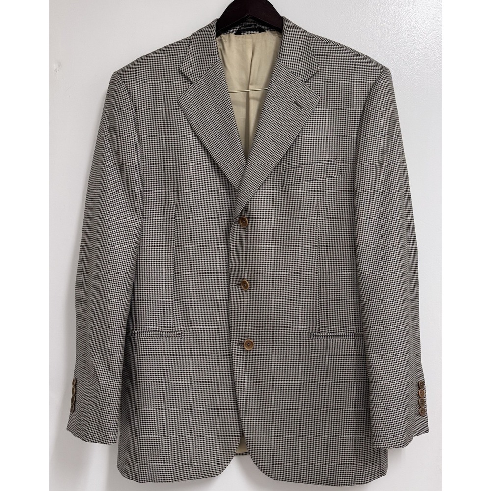 Giorgio Cavalli Le Collezioni Houndstooth Sport Coat Blazer Made in Italy Sz 42